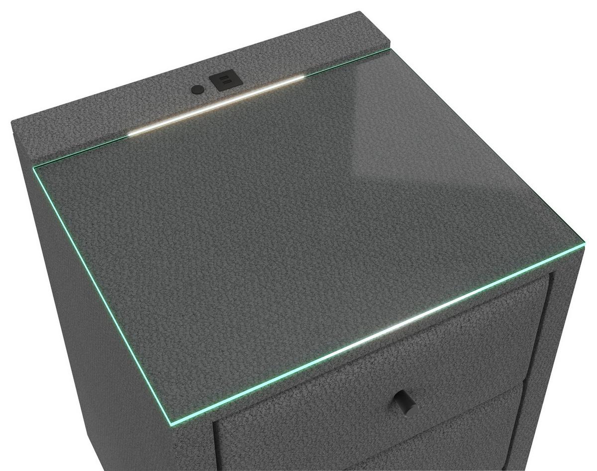 Noćni Ormarić Carmen - siva, Konvencionalno, plastika (52/68/48,5cm) - Modern Living