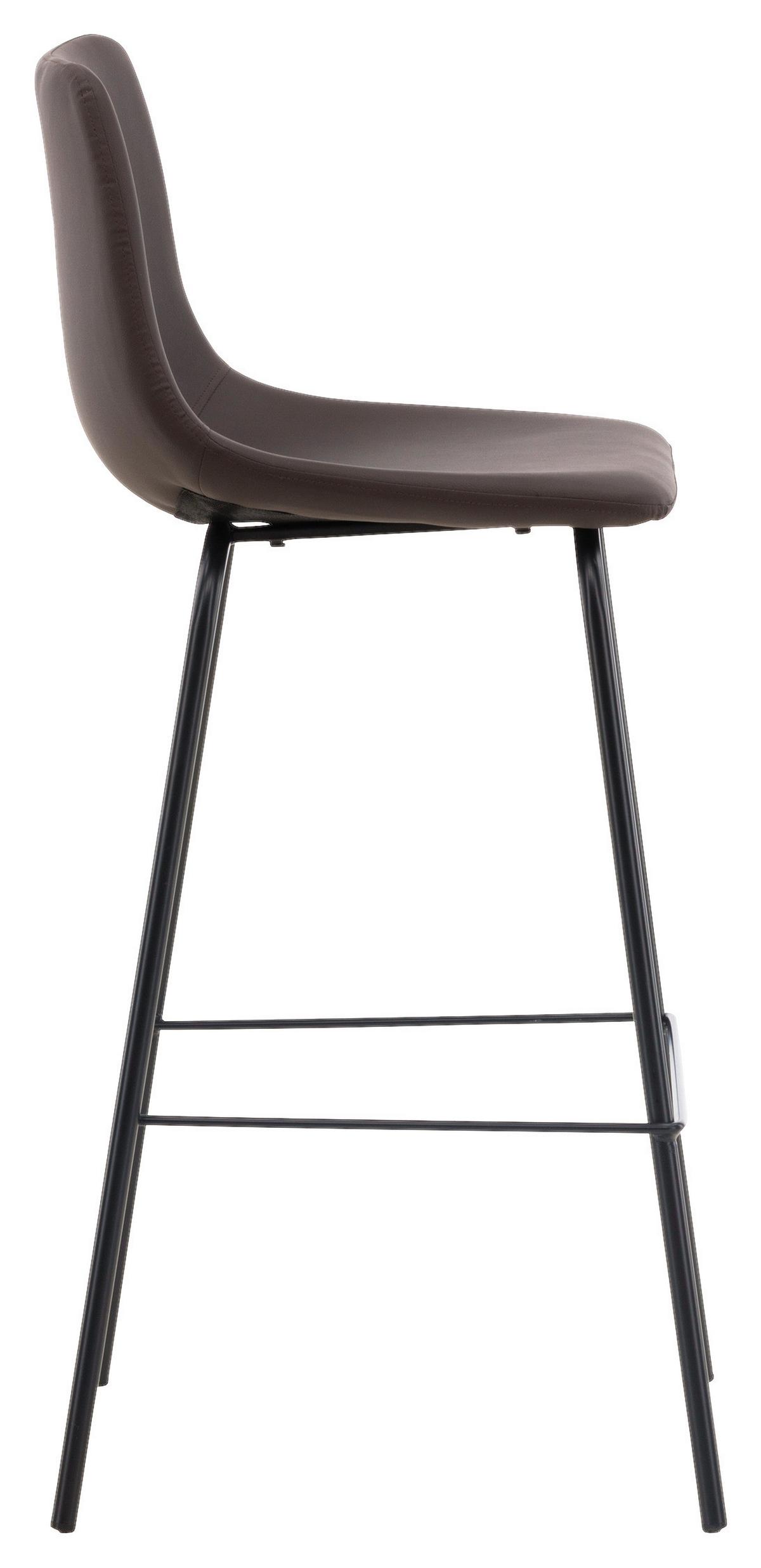 Barhocker-2er Set Alexi ca. 47x103x48 cm Dunkelbraun - Dunkelbraun/Schwarz, Design, Textil/Metall (47/103/48cm) - Livetastic