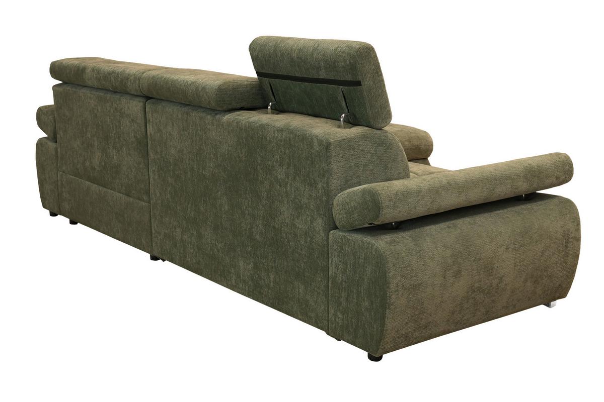 Kutna Garnitura Vegas - srebrne boje/šumska zelena, Design, drvo/tekstil (294/173cm) - Modern Living