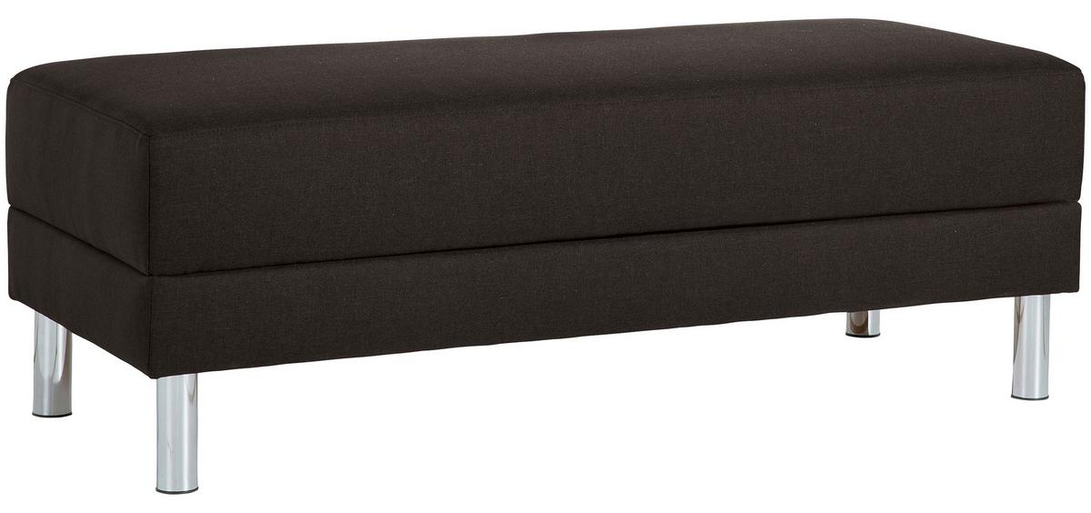 ECKSCHLAFSOFA JUST FASHION - Chromfarben/Dunkelbraun, KONVENTIONELL, Textil/Metall (152/230cm) - Max Winzer