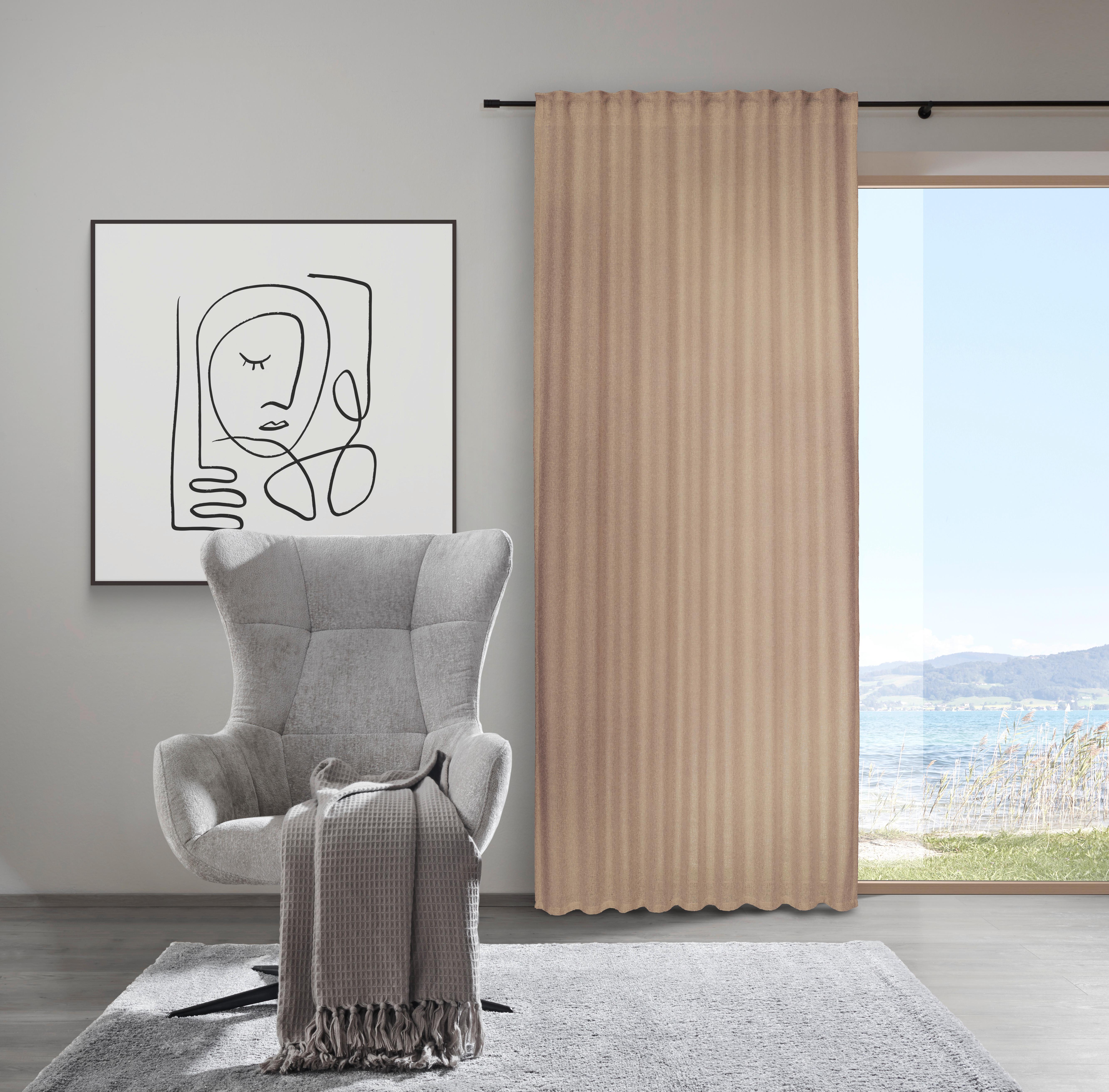 Fertigvorhang Jonna Taupe ca. 135x245cm - Taupe, LIFESTYLE, Textil (135/245cm) - Premium Living