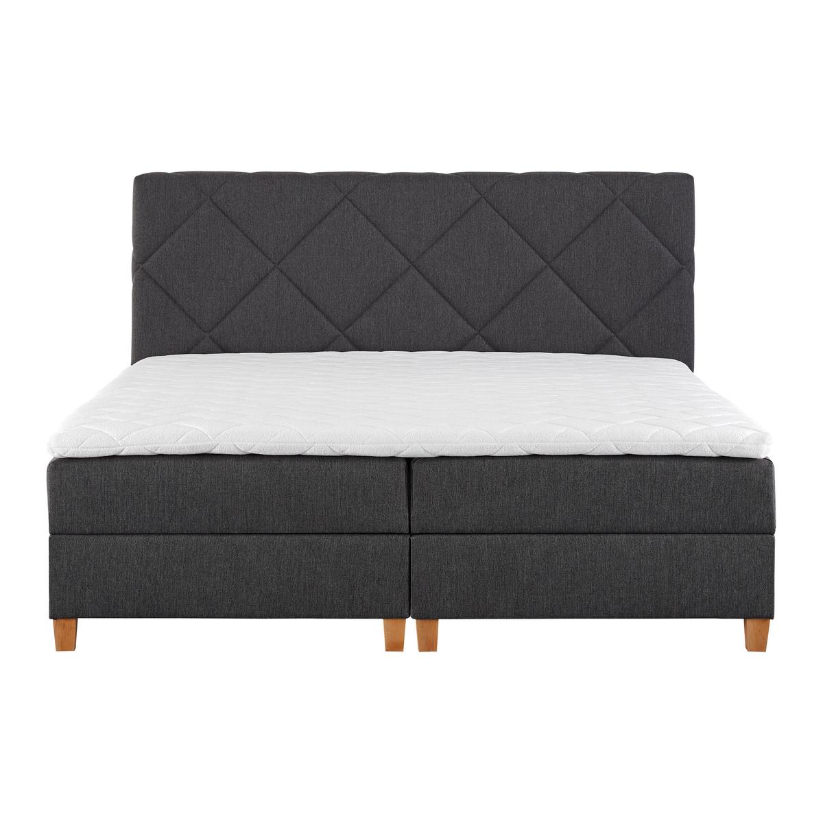Boxspring Ágy Marcello - sötétszürke/szürke, Modern, faalapú anyag/textil (180/200cm) - Bessagi Home