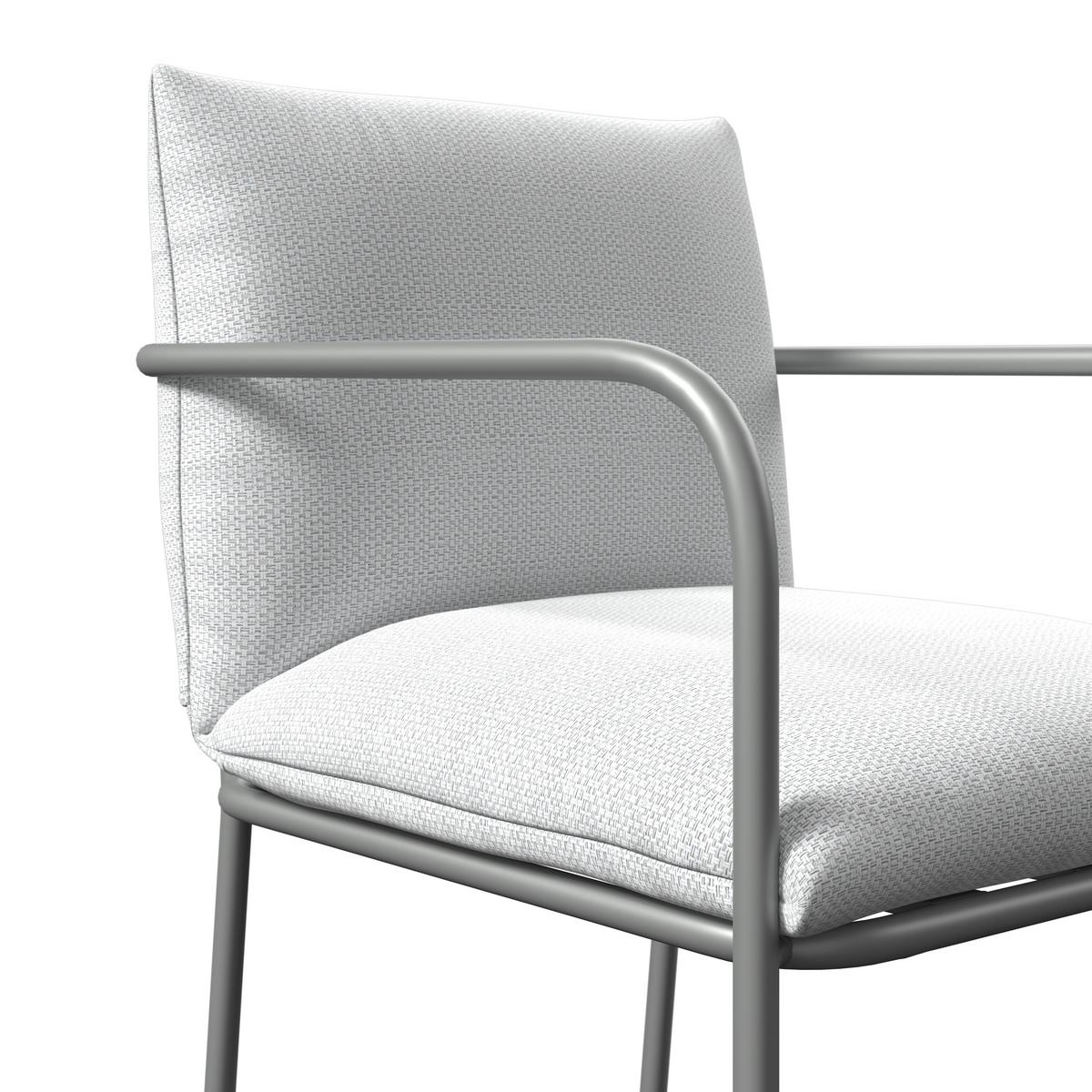 Gartentischgruppe Kanada Creme/Hellgrau - Creme/Hellgrau, MODERN, Glas/Textil