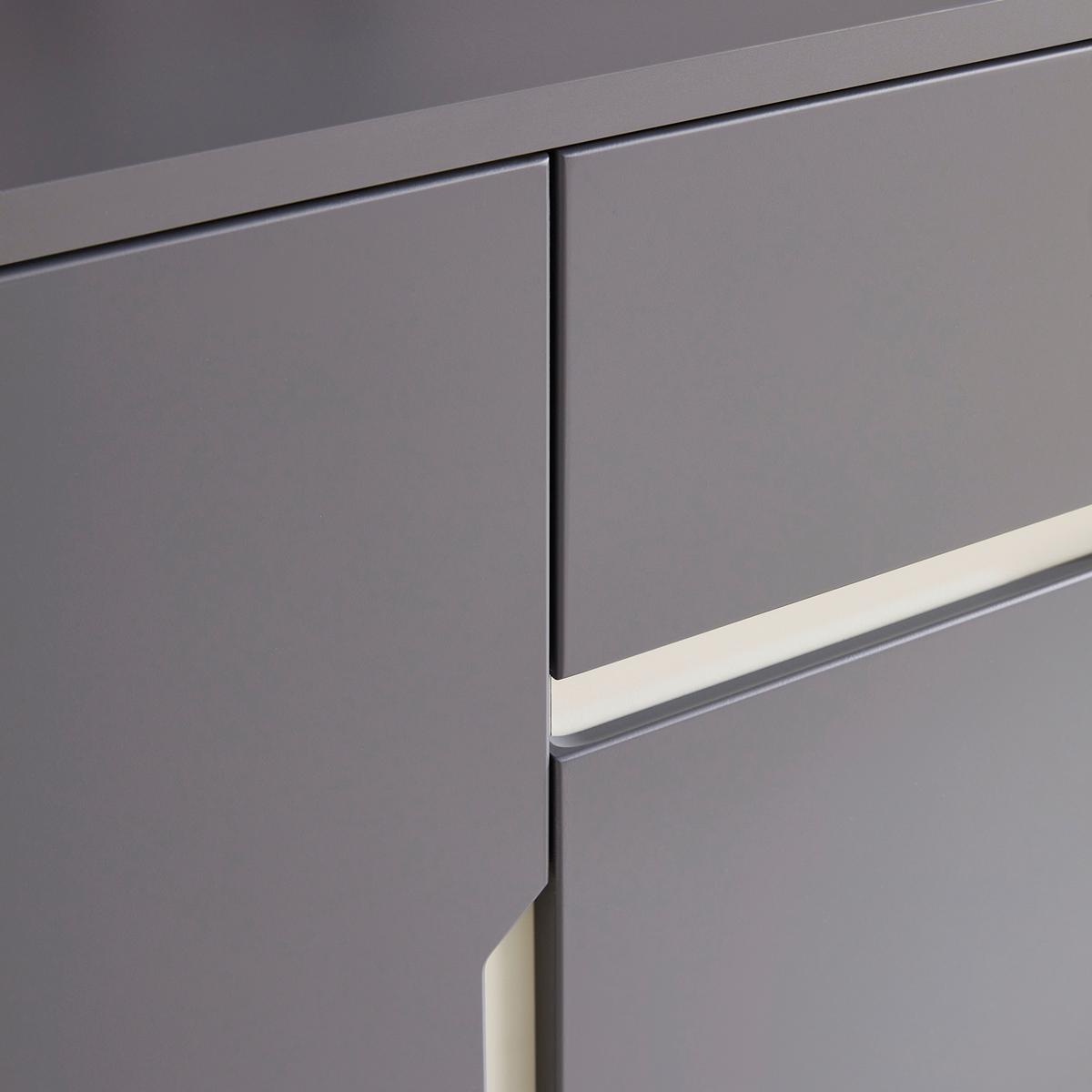 Kommode Manhatten in Grau/Graphitfarben - Graphitfarben/Schwarz, Modern, Holzwerkstoff/Kunststoff (85/95/42cm) - Premium Living