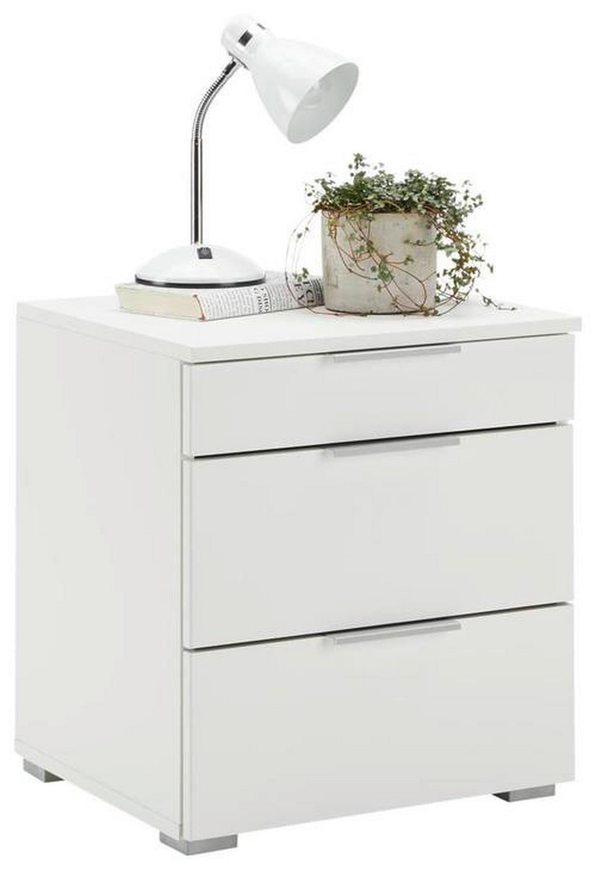 Nachtkästchenset in Weiss, 2-teilig - Alufarben, Konventionell, Holzwerkstoff/Kunststoff (47/52/42cm) - Mömax