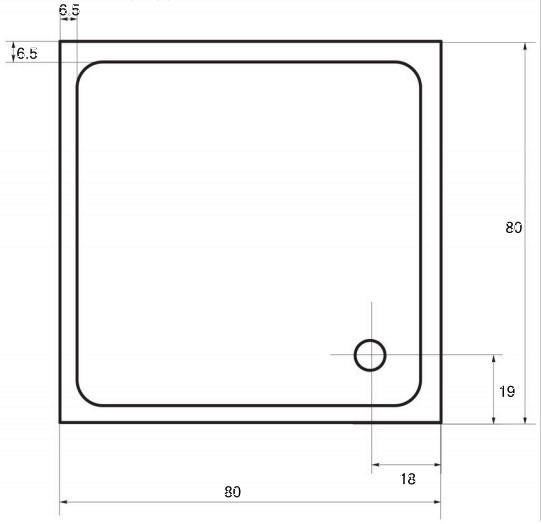 Zuhanytálca Akril Venus - fehér, Konventionell, műanyag (80/5,5/80cm)