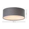 PLAFONDLAMP ANNABELL - Wit/Antraciet, Design, Kunststof/Textiel (37/37/13cm) - Novel