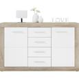 Kommode in Weiß/canyon Grey - Chromfarben/Weiß, MODERN, Holzwerkstoff/Kunststoff (138/86/40cm) - MÖMAX modern living