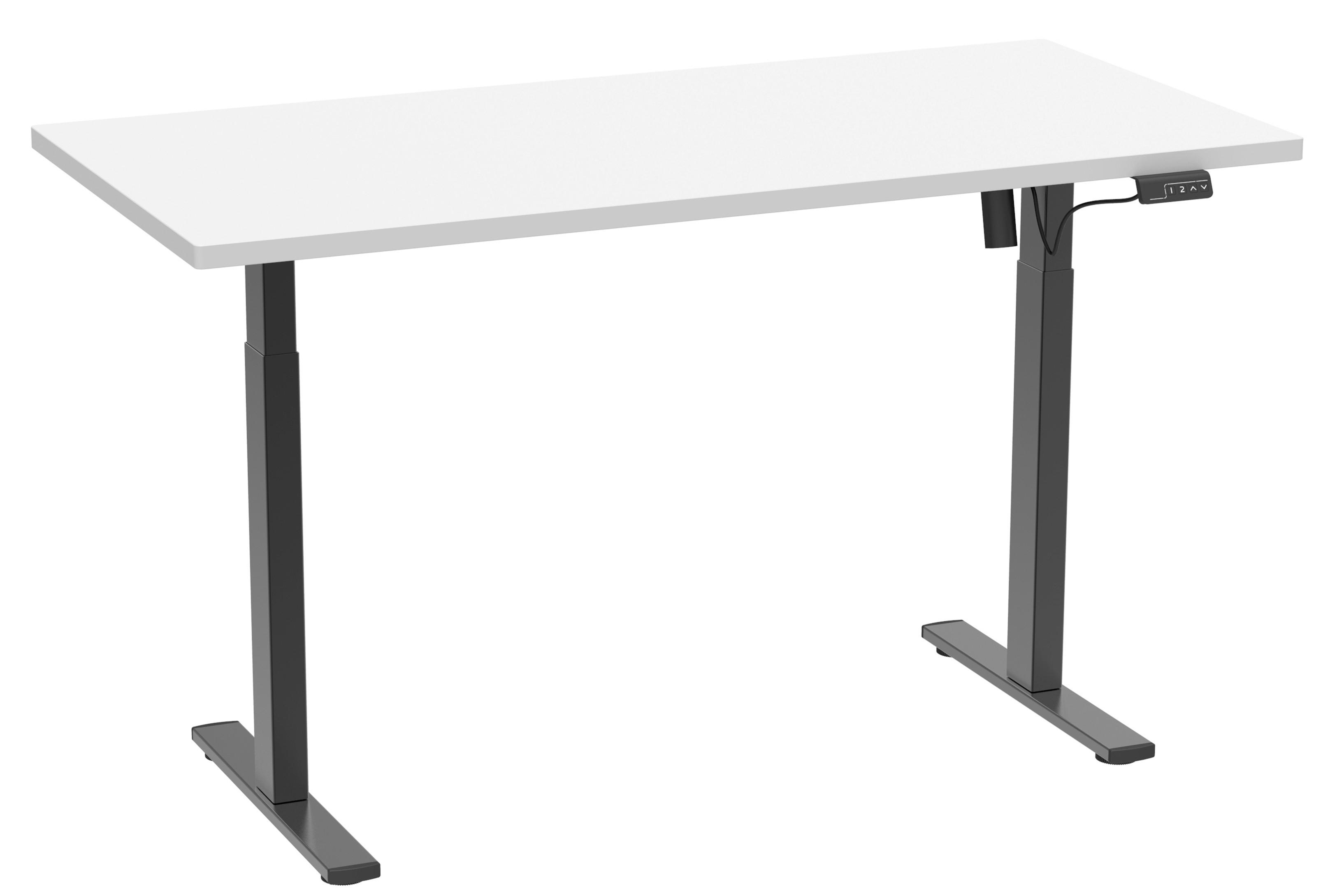 SCHREIBTISCH E-LONA - Weiss/Silberfarben, Design, Holzwerkstoff/Metall (110/71/80cm) - MID.YOU