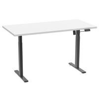 SCHREIBTISCH E-LONA - Weiss/Silberfarben, Design, Holzwerkstoff/Metall (140/71/80cm) - MID.YOU