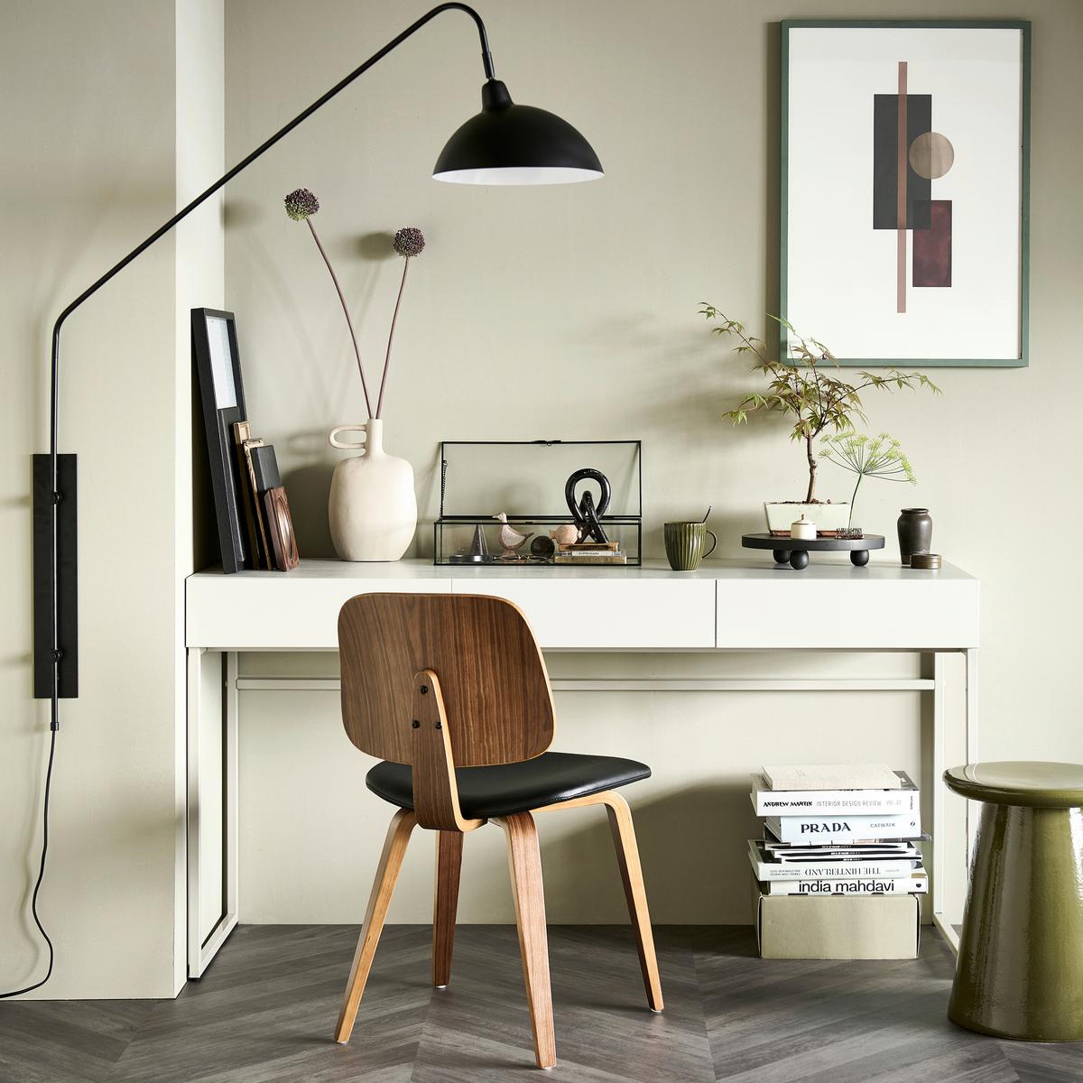 Stuhl Classic Lederlook Walnussfarben/Schwarz - Walnussfarben/Schwarz, MODERN, Holz/Textil (48/81/50cm) - Livetastic