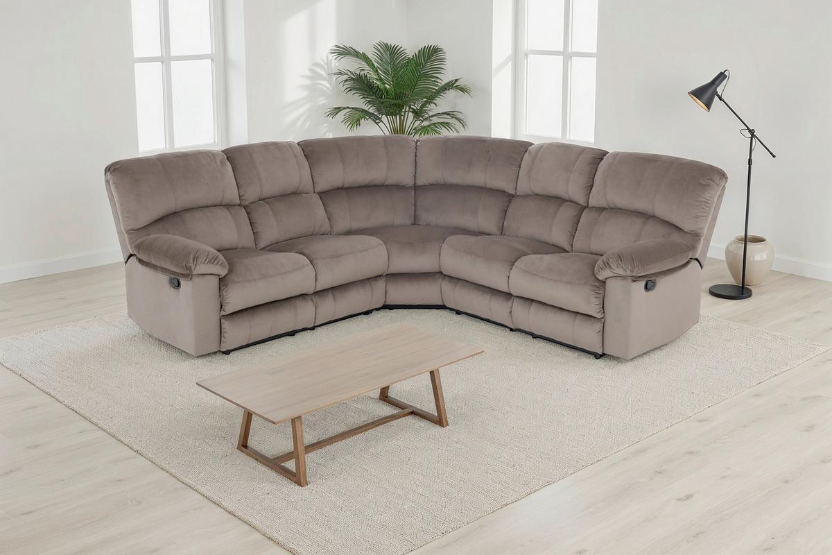 NAROŻNIK LINCOLN - czarny/brązowy, Konventionell, tworzywo sztuczne/tkanina (253/100/253cm) - P & B