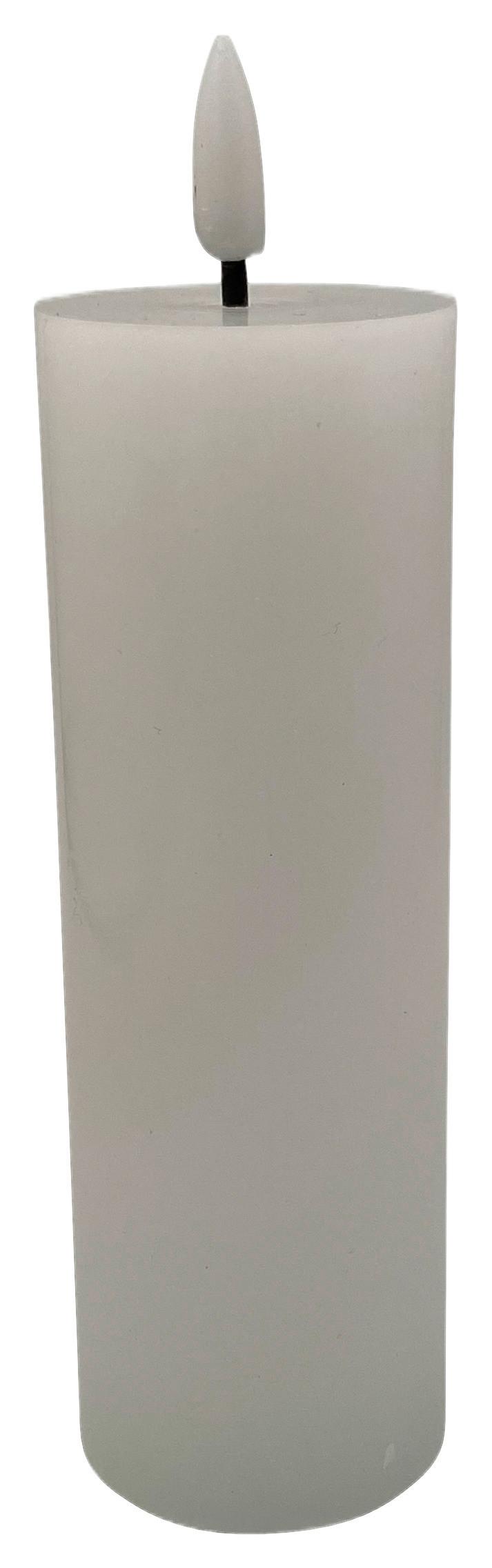 LED-Kerze Shiny in Weiß max. 0,06 Watt - Weiß, KONVENTIONELL, Naturmaterialien/Kunststoff (5/15cm) - Modern Living