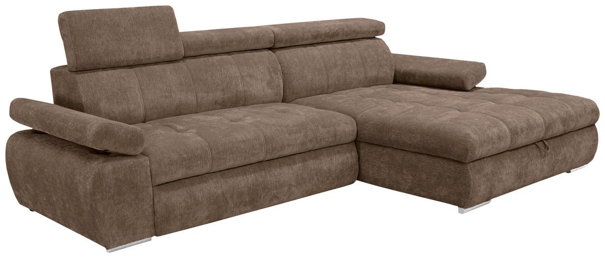 Kutna Garnitura Vegas - srebrne boje/smeđa, Design, drvo/tekstil (294/173cm) - Modern Living