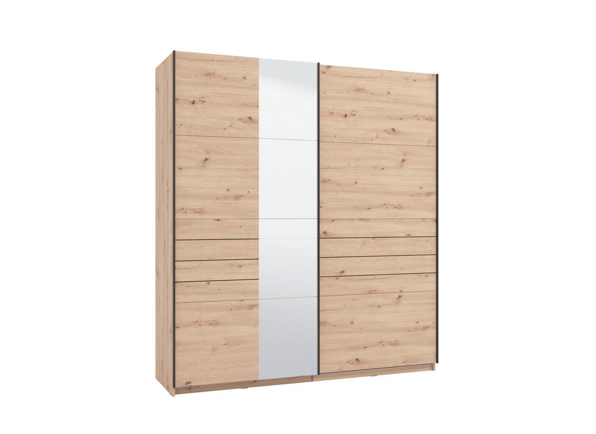 Tolóajtós Szekrény Veymont - fekete/Artisan tölgy, Modern, faalapú anyag/fém (195/217,5/61cm)