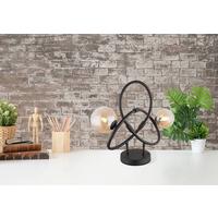 LED-TISCHLEUCHTE 56141-2T - Klar/Schwarz, Design, Glas/Kunststoff (46/15/38,5cm) - Globo