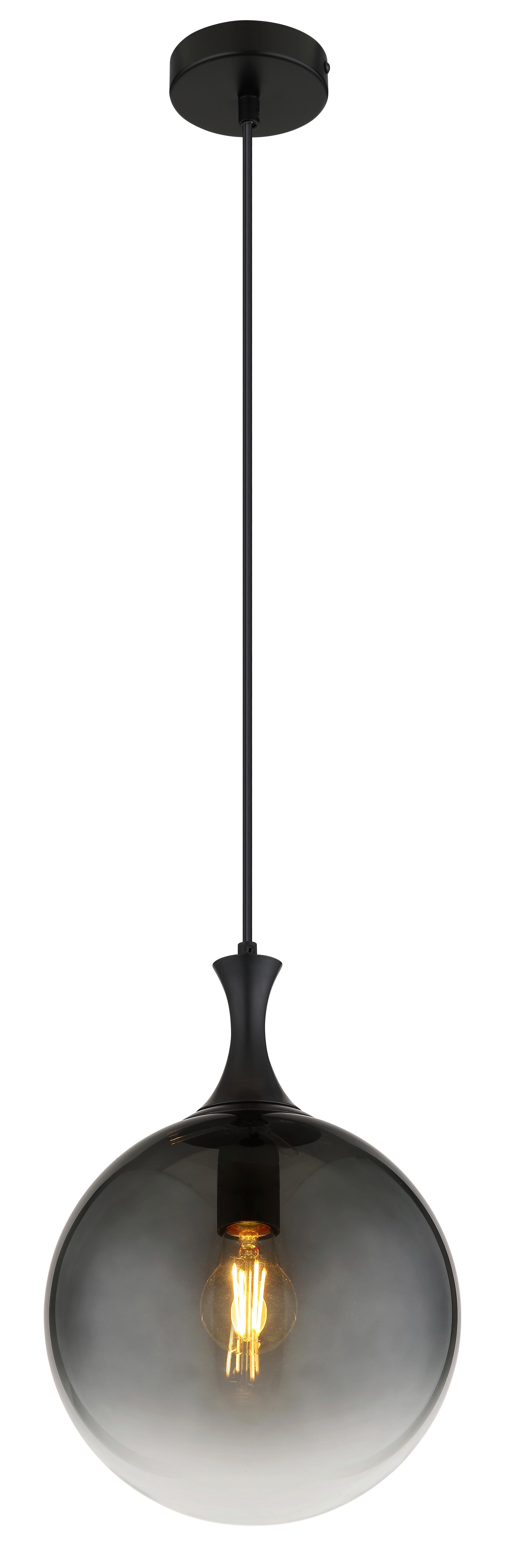 SUSPENSION 15885H - Schwarz, Design, Glas/Kunststoff (25/141cm) - Globo