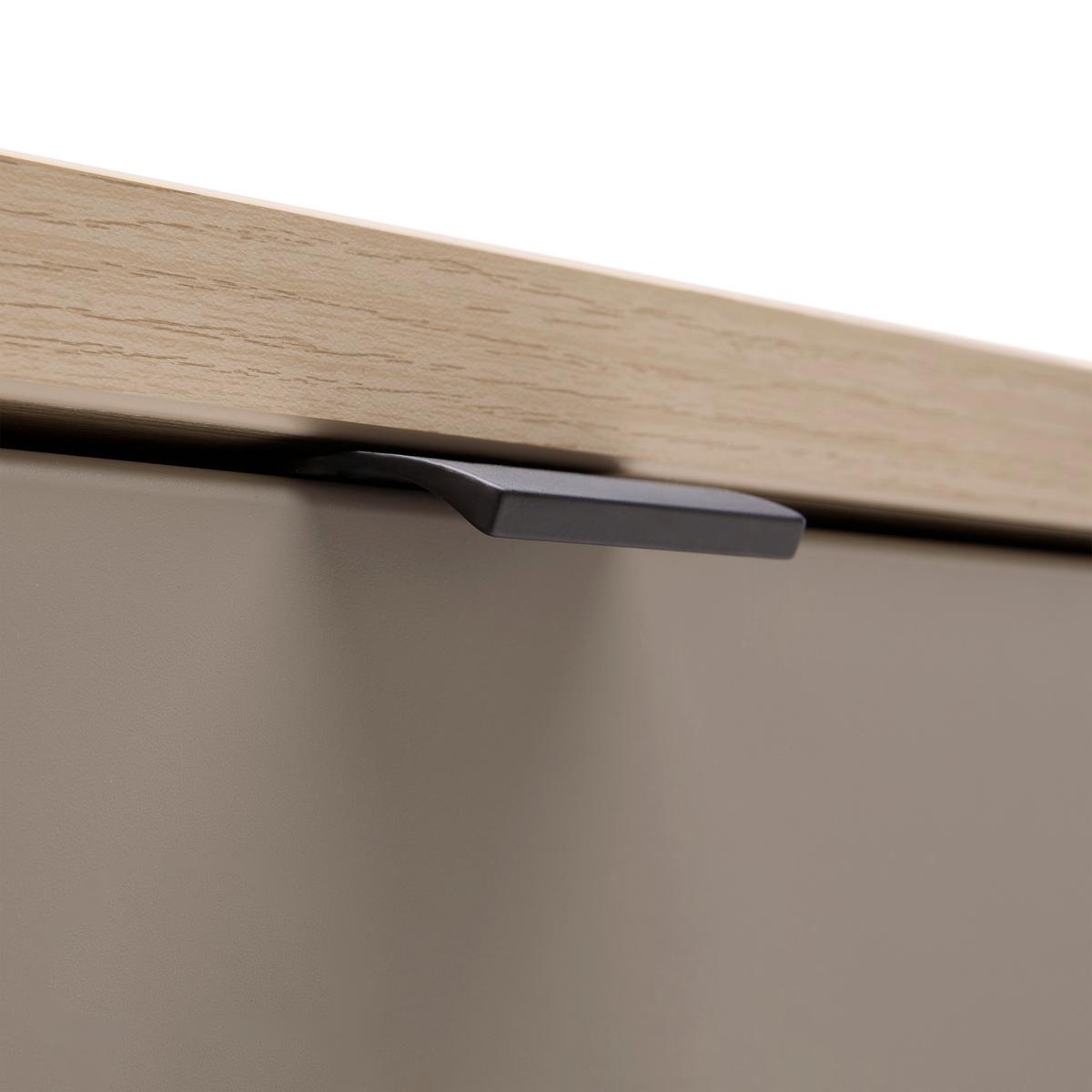 Hängeelement Pisa Taupe/Eichefarben - Taupe/Eichefarben, MODERN, Holzwerkstoff/Metall (133/43/38cm) - Mömax