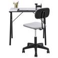 Mini-office in Grau/Schwarz - Schwarz/Grau, Holzwerkstoff/Kunststoff (80/74/50cm)