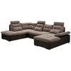 Wohnlandschaft Jakarta U inkl. Kissen Braun - Hellbraun/Dunkelbraun, MODERN, Holzwerkstoff/Textil (218/324/170cm) - MID.YOU