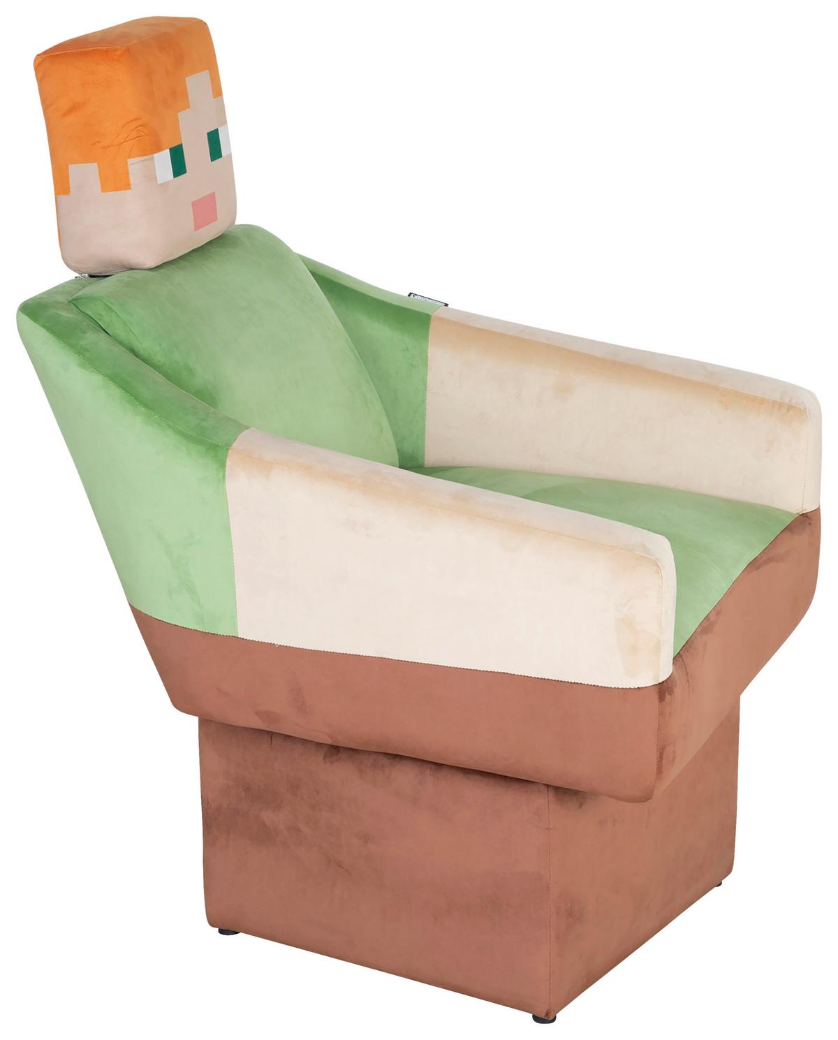 Loungesessel Mincraft Alex ca. 69x96x75 cm Grün/Braun - Multicolor/Grün, MODERN, Holzwerkstoff/Textil (69kg) - Minecraft