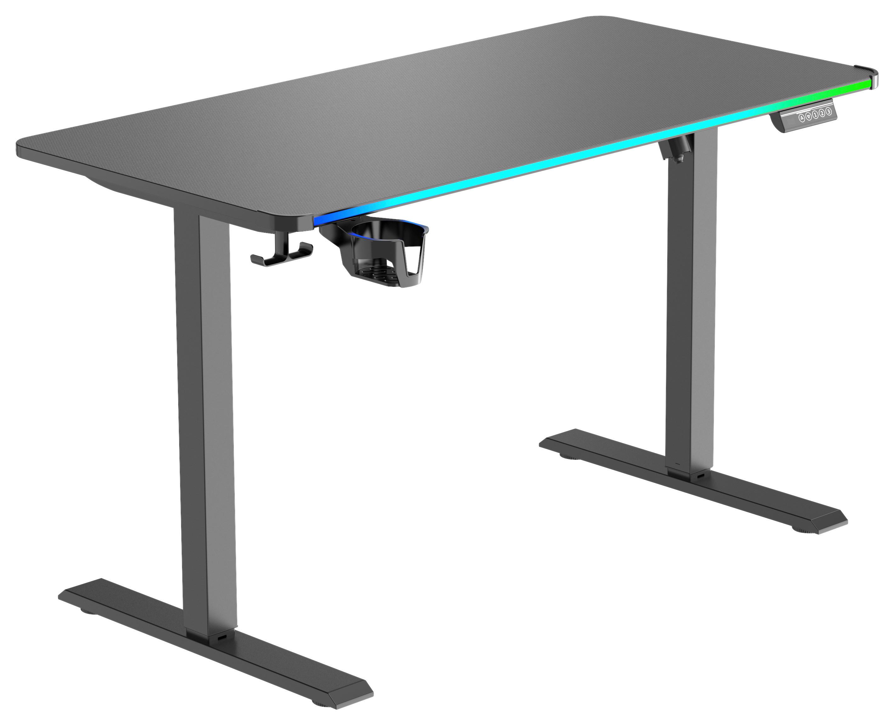 Masă de scris JACK - negru, Modern, plastic/metal (120/70-115/60cm) - Modern Living