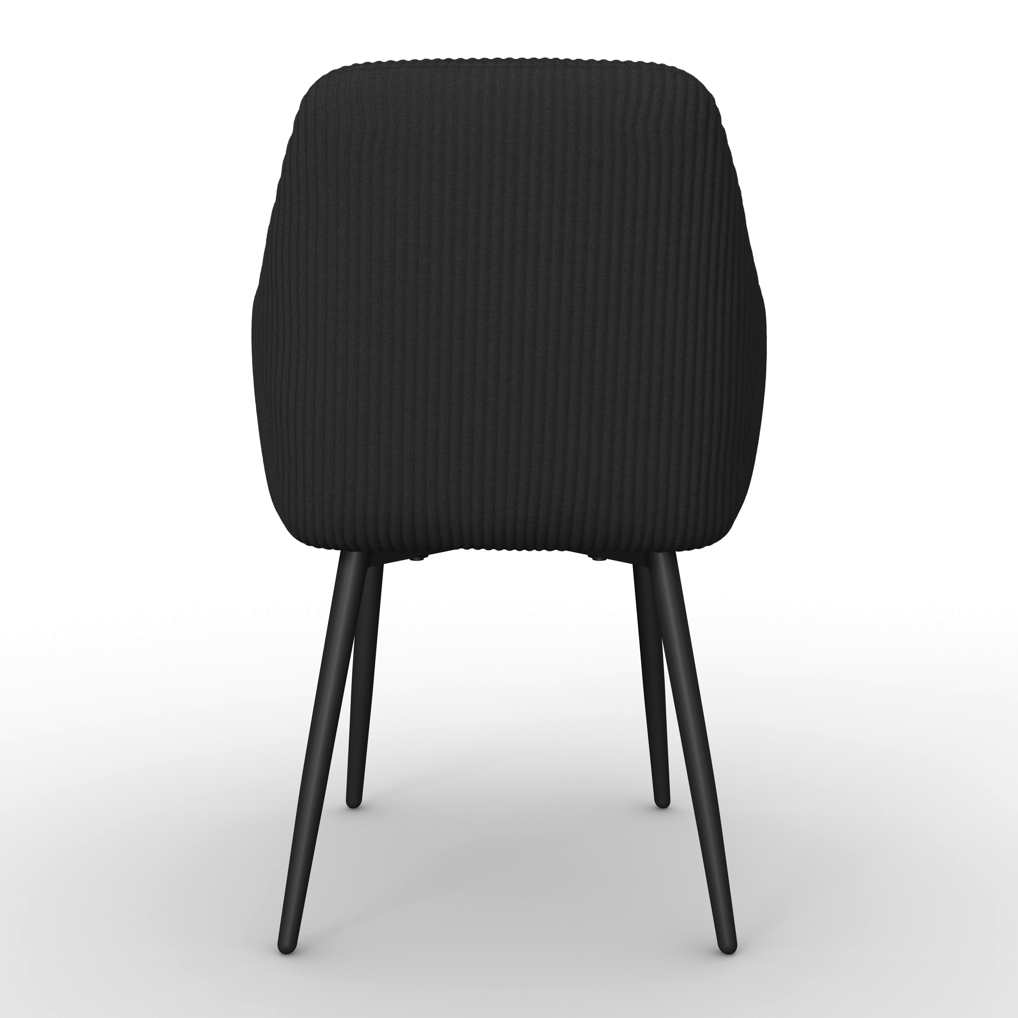 STOL MED ARMSTÖD ALANI - svart, Modern, metall/textil (60/82,5/58cm) - Bessagi Home