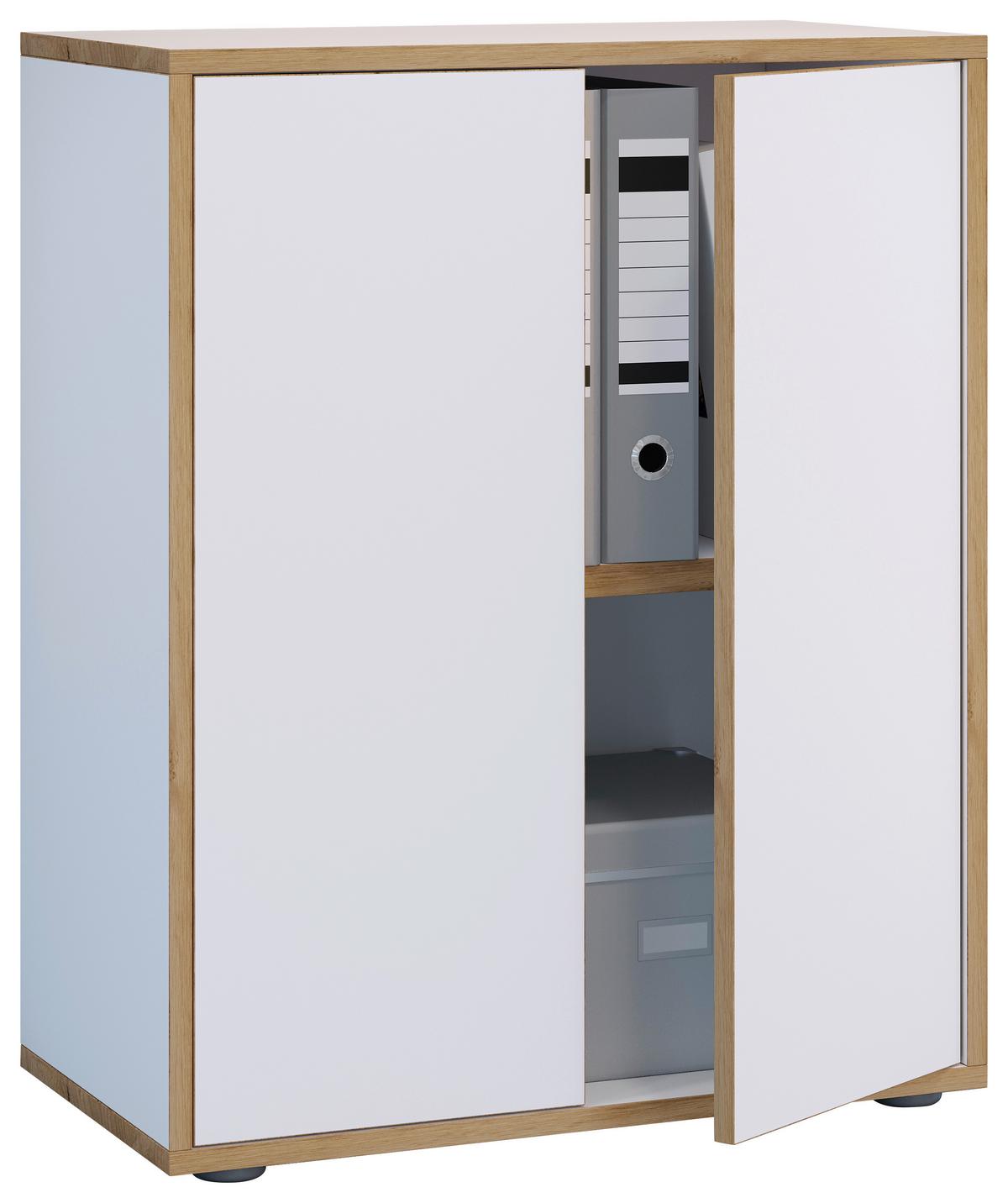 AKTENSCHRANK SALIA B60 - Honigeiche/Weiss, Design, Holzwerkstoff (60/74/33cm) - MID.YOU