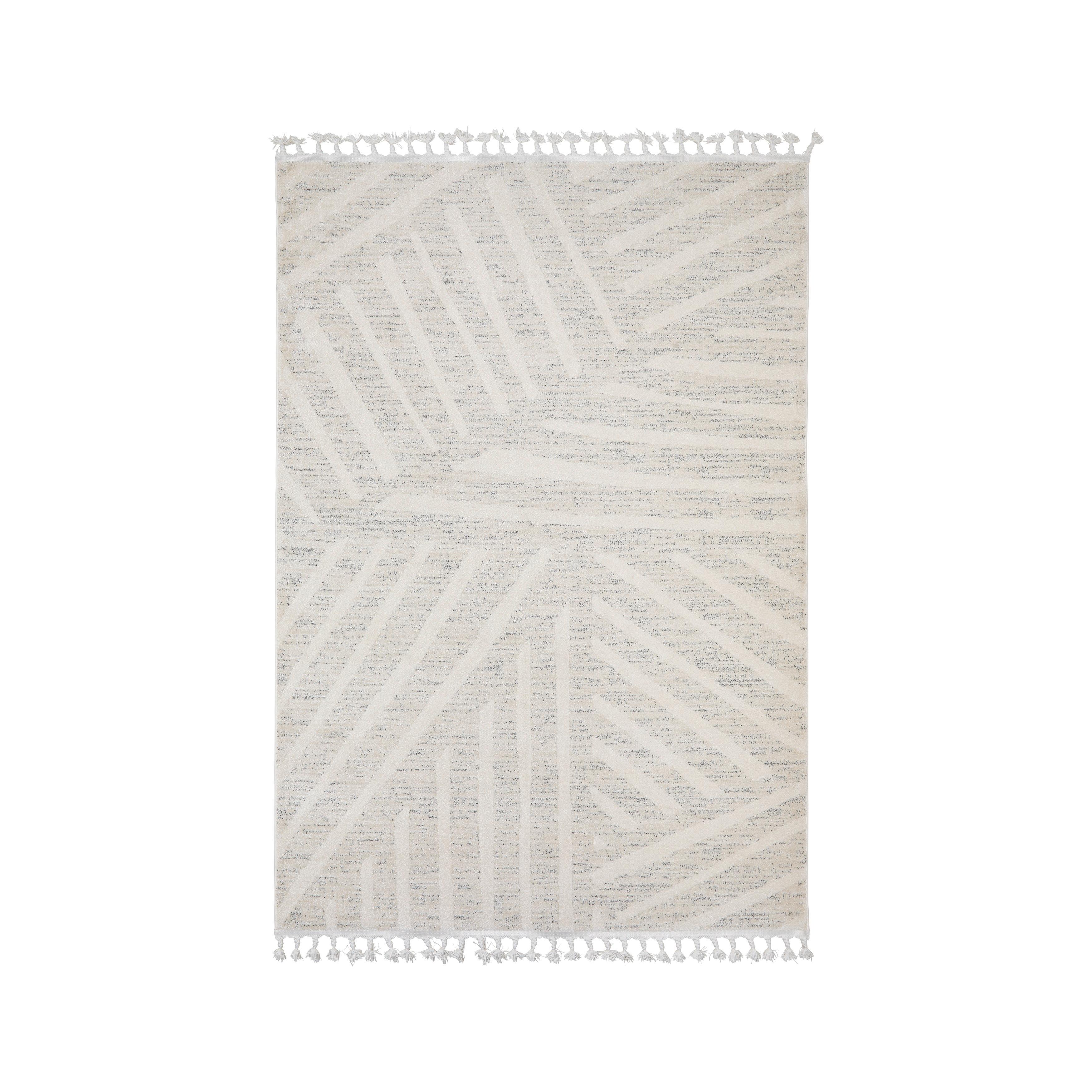 Webteppich Kel Air 1 Naturfarben ca. 80x150cm - Perlmutt/Alabasterfarben, Modern, Textil (80/150cm) - Mömax