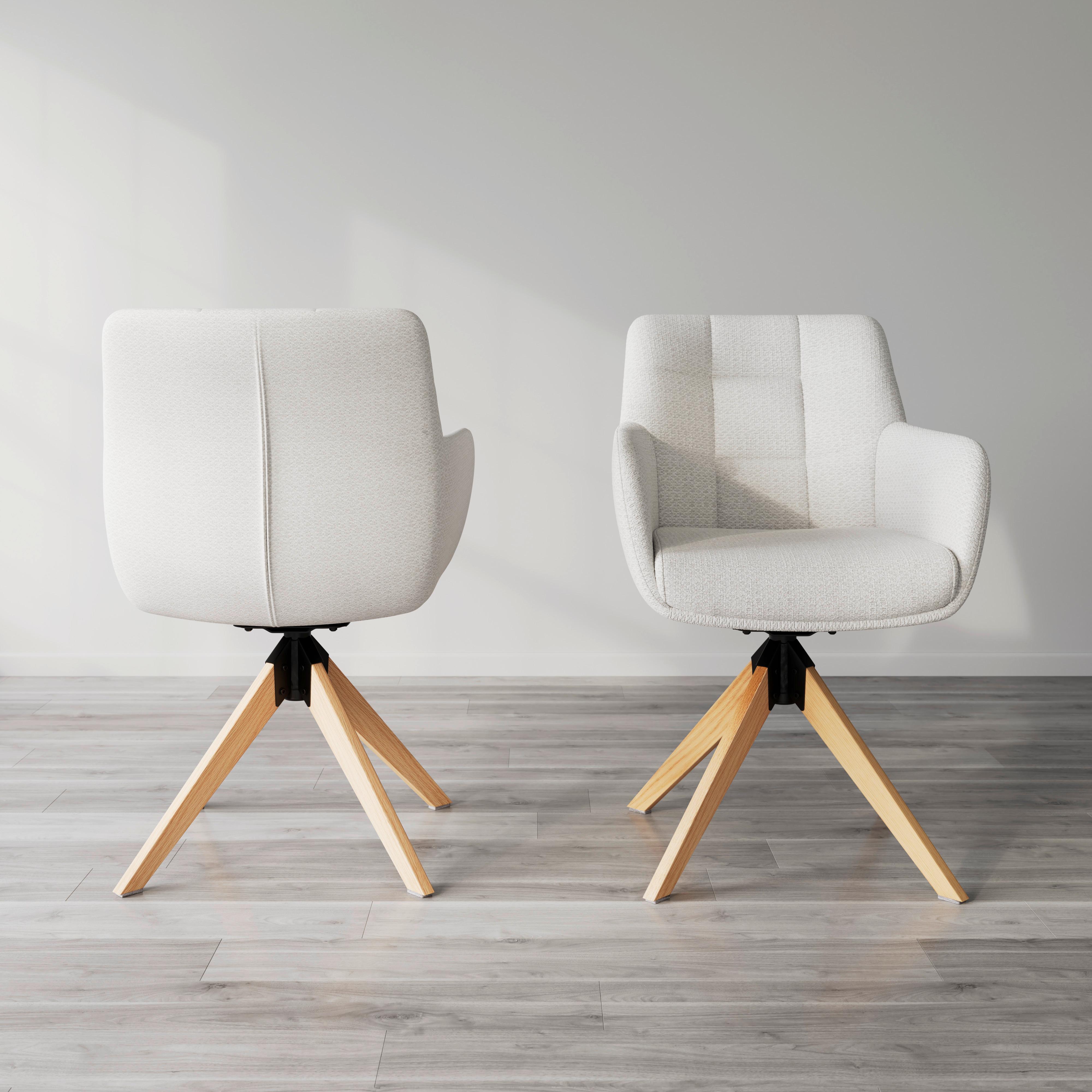 STOL MED ARMSTÖD MAILO - ljusgrå/naturfärgad, Modern, metall/trä (56/92/62cm) - Bessagi Home