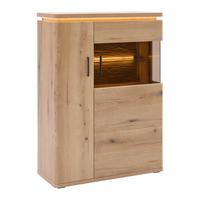 Highboard Alameda Eichefarben - Eichefarben/Anthrazit, MODERN, Glas/Holzwerkstoff (90/128/38cm) - Mömax