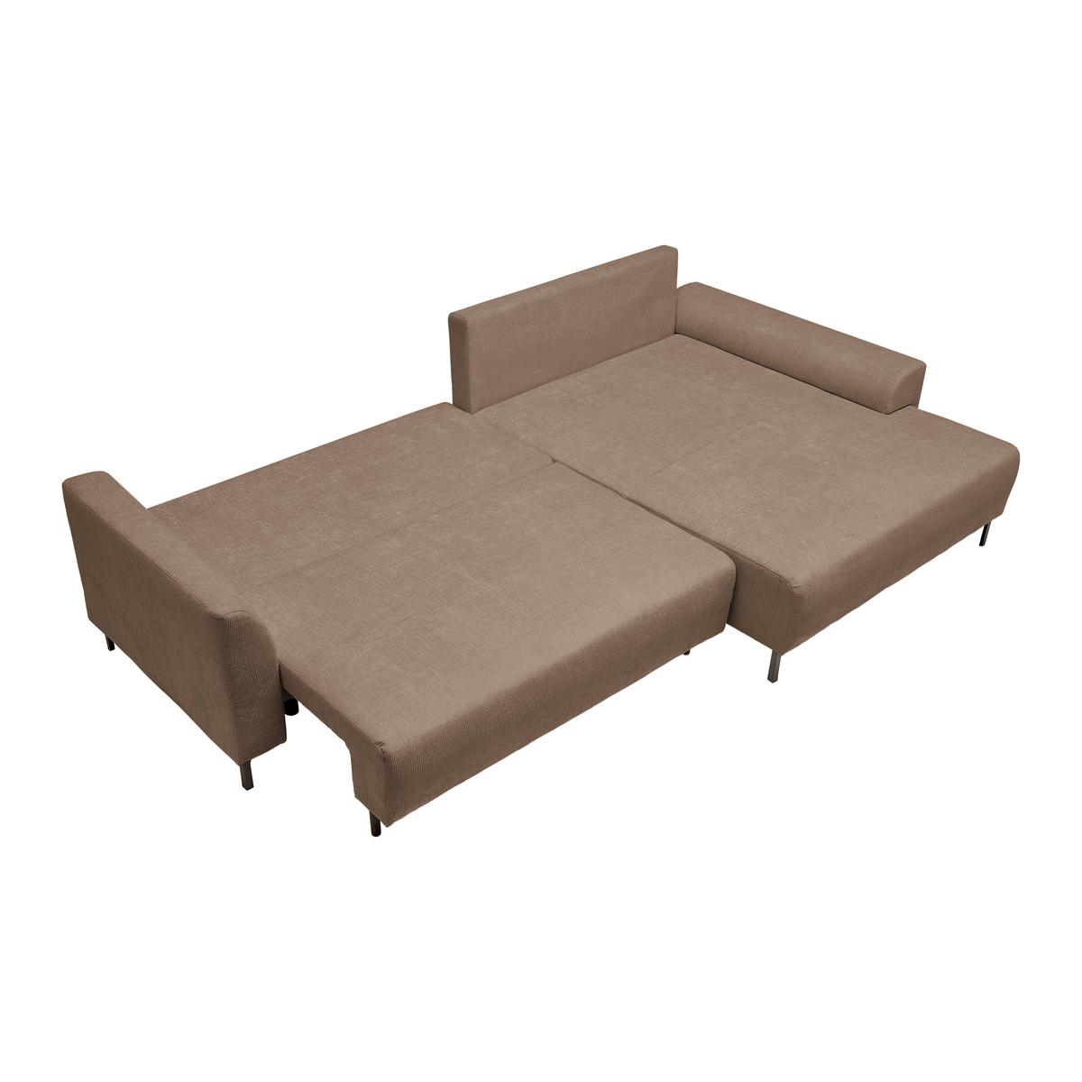 Ecksofa Integra Cappuccino - Schwarz/Cappuccino, Textil/Metall (294/81-93/170cm) - Mömax