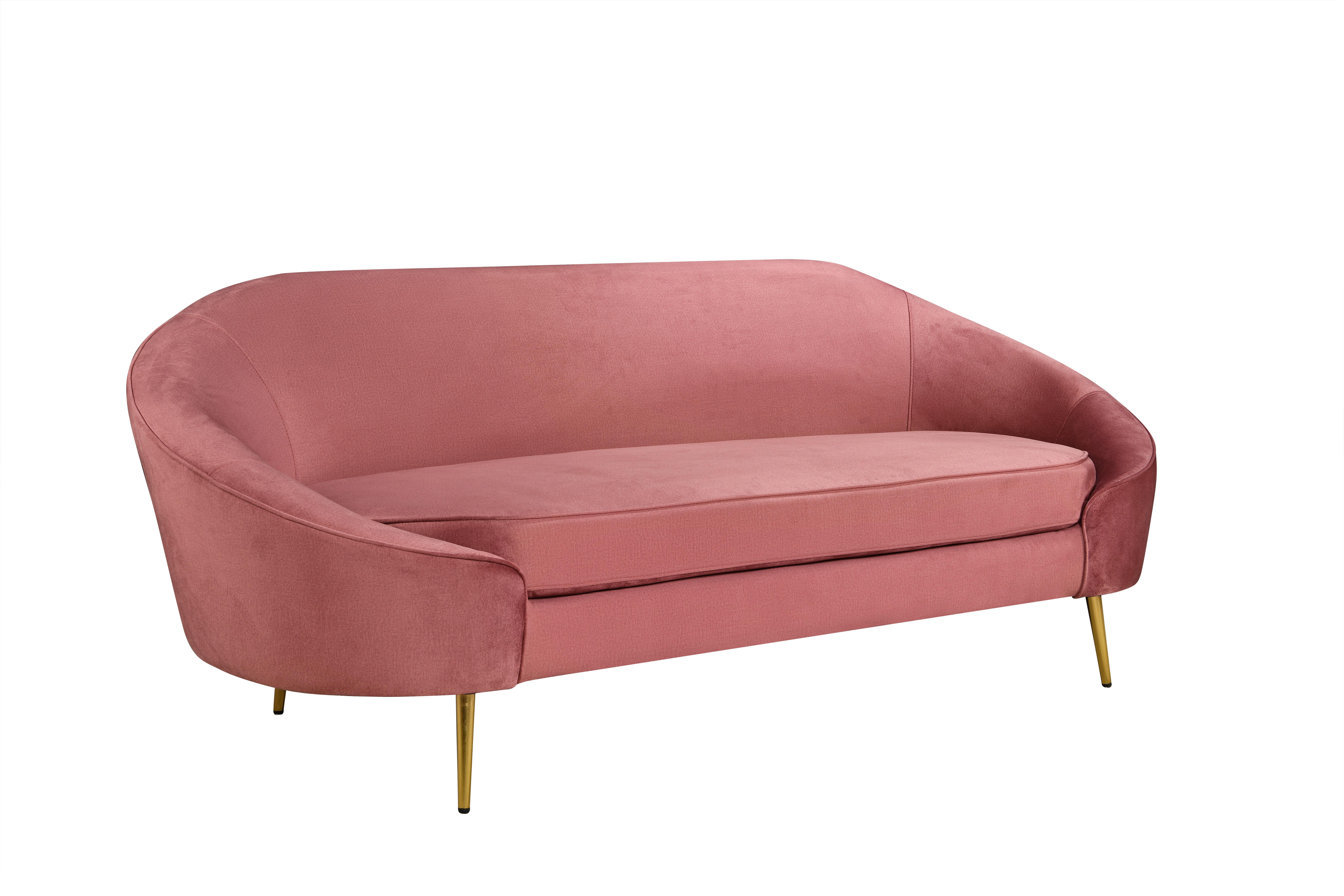 Sofa Olivia - zlatne boje/prljavo ružičasta, Moderno, drvo/metal (211/82/88cm) - Mömax