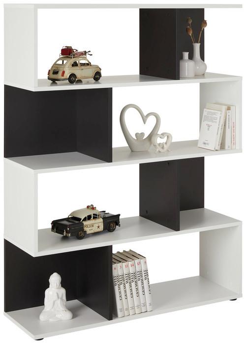 étagère in Grau - Weiss/Schwarz, Modern, Holzwerkstoff/Kunststoff (105/145/33cm) - Mömax
