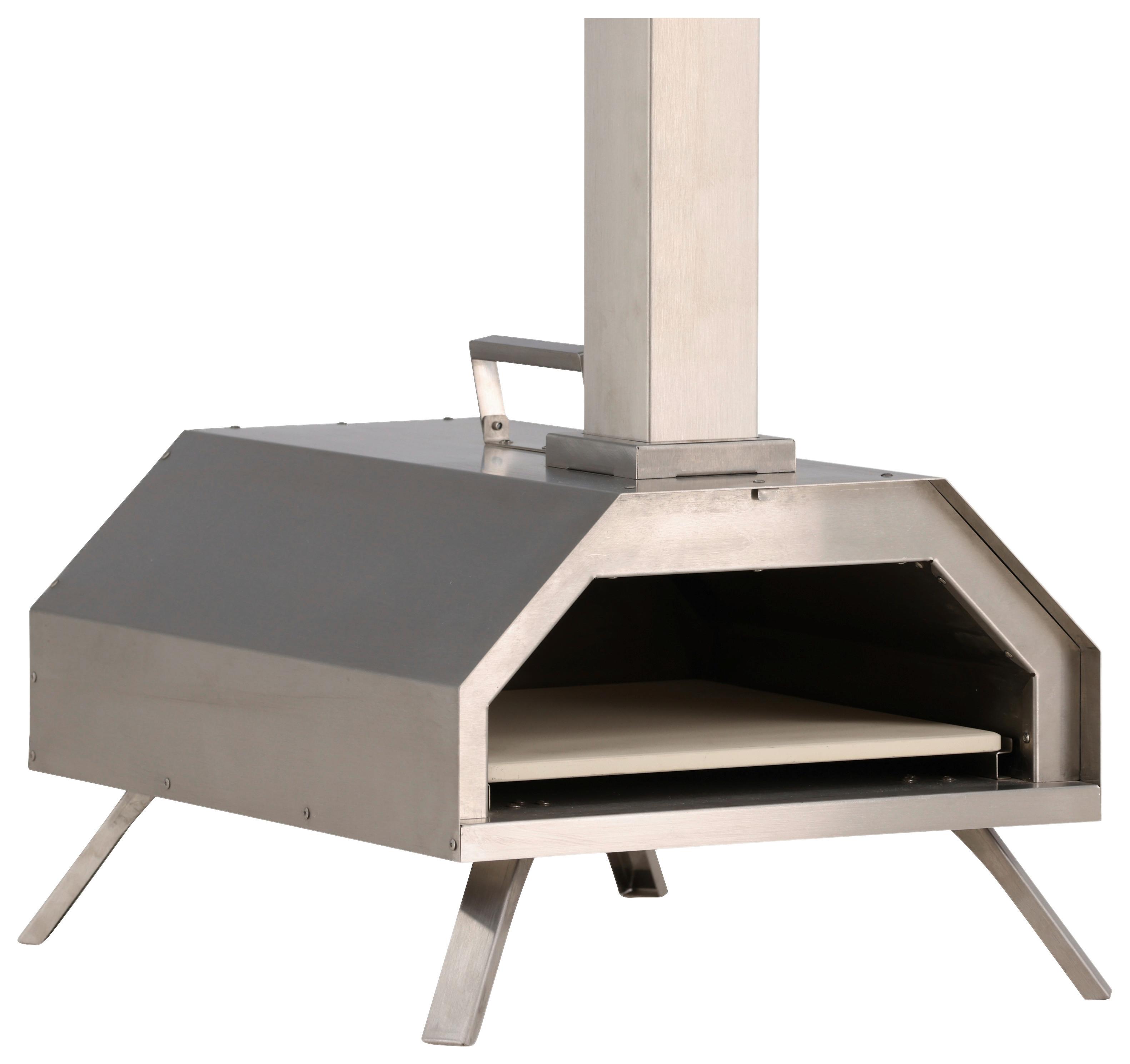 Pizzaofen Hamna ca. 76,4x68,1x40 cm Silber - Silberfarben, KONVENTIONELL, Metall (76,4/68,1/40cm) - Gardenson