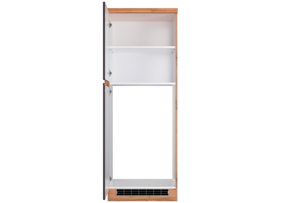 Geräteumbauschrank Turin ca. 60x166 cm Grau/Eiche - Eiche Wotan/Grau, Design, Holzwerkstoff (60/166/60cm) - Held