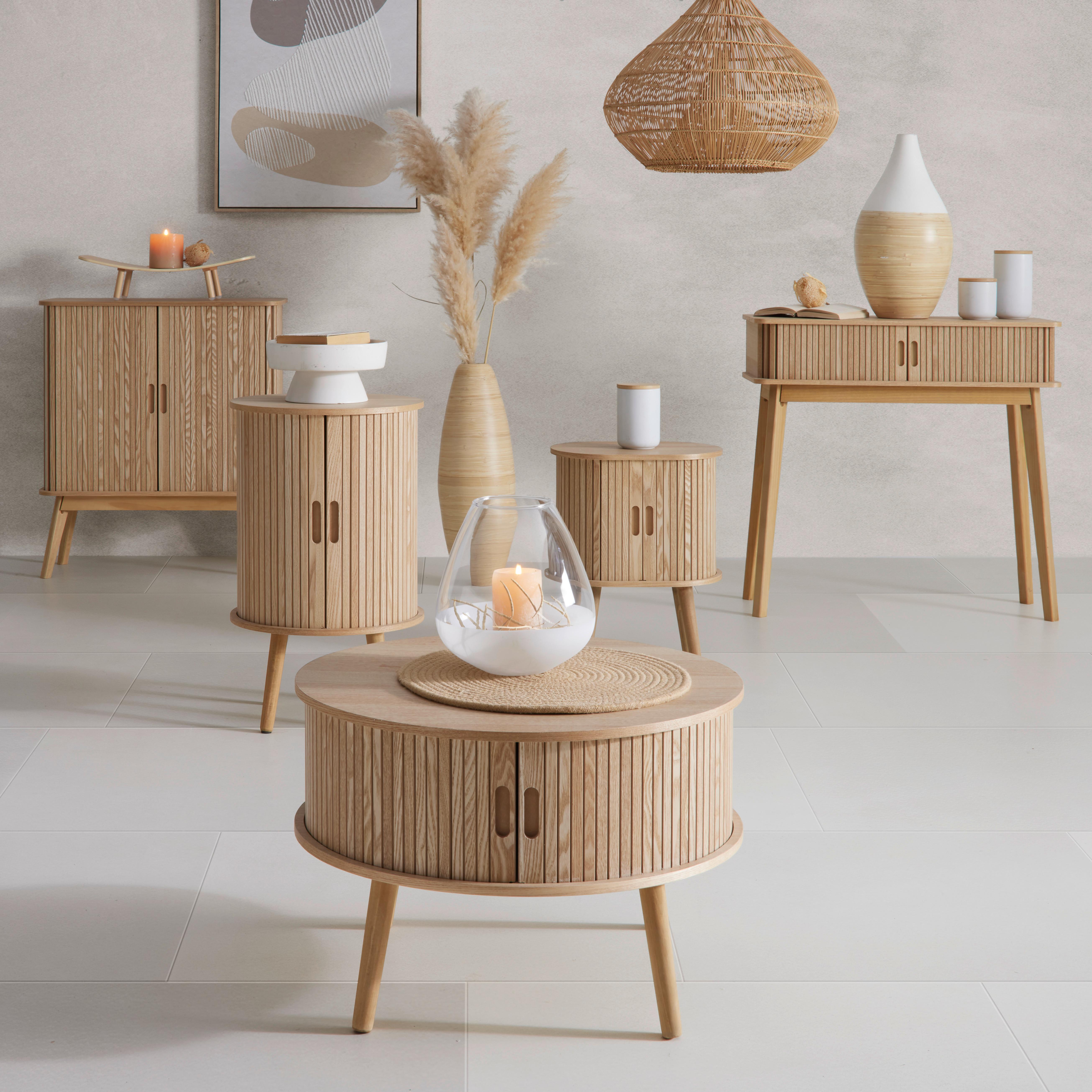 BYRÅ SKANDY - naturfärgad, Modern, trämaterial/trä (70/80/30cm) - Premium Living