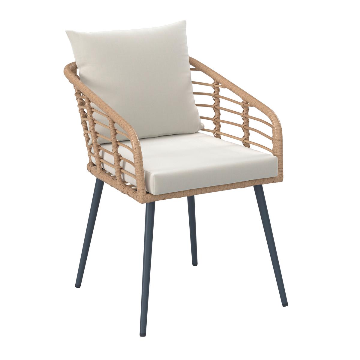 BALKONSET LENI 1 - Beige/Schwarz, Modern, Glas/Kunststoff (56/62/72cm) - Mömax