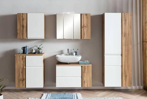 Hochschrank Varese ca. 65x180 cm Weiß/Eiche - Eiche Wotan/Weiß, MODERN, Holzwerkstoff (65/180/35cm) - Held