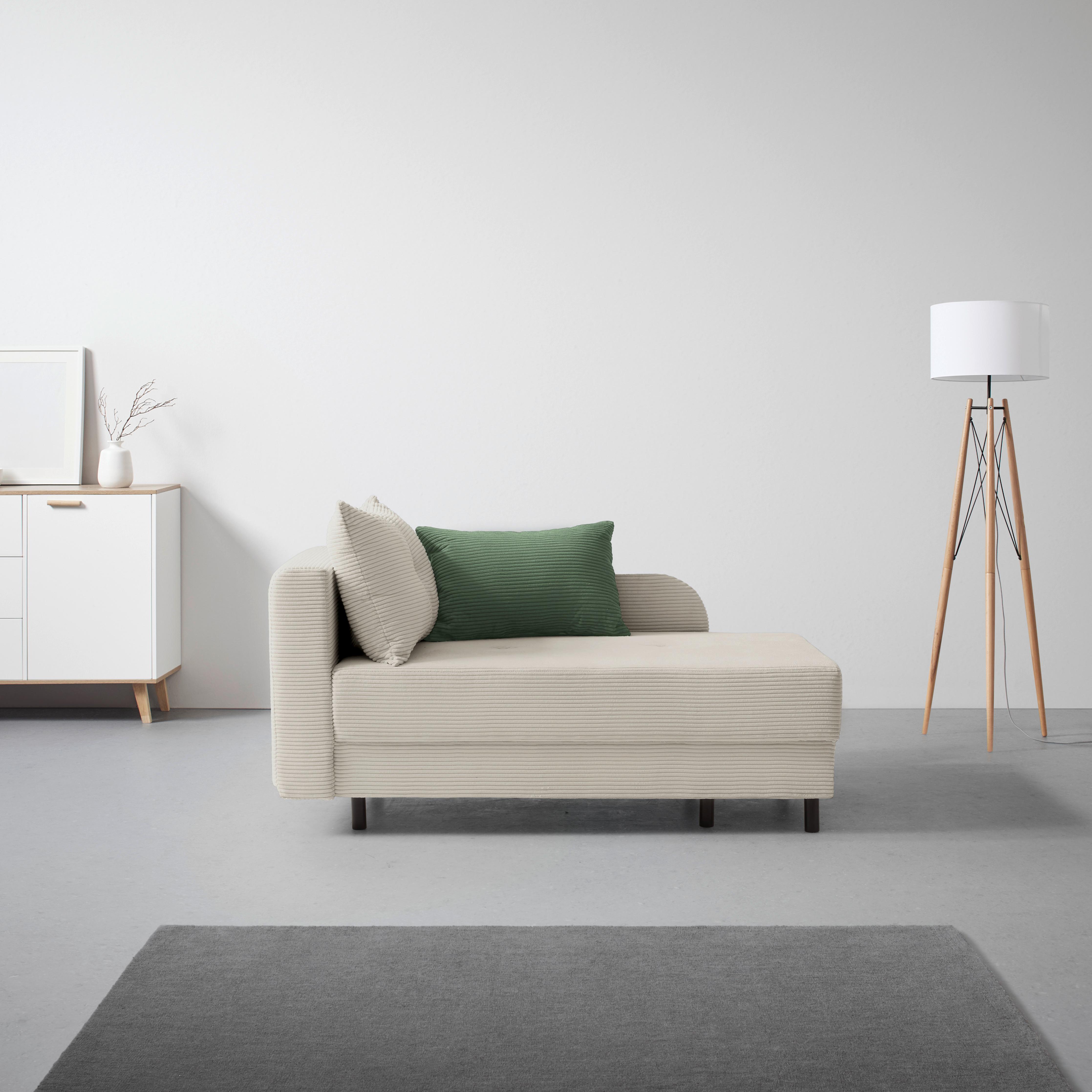 Liege Nova Beige - Beige/Schwarz, MODERN, Holz/Textil (85/62/145cm) - Mömax