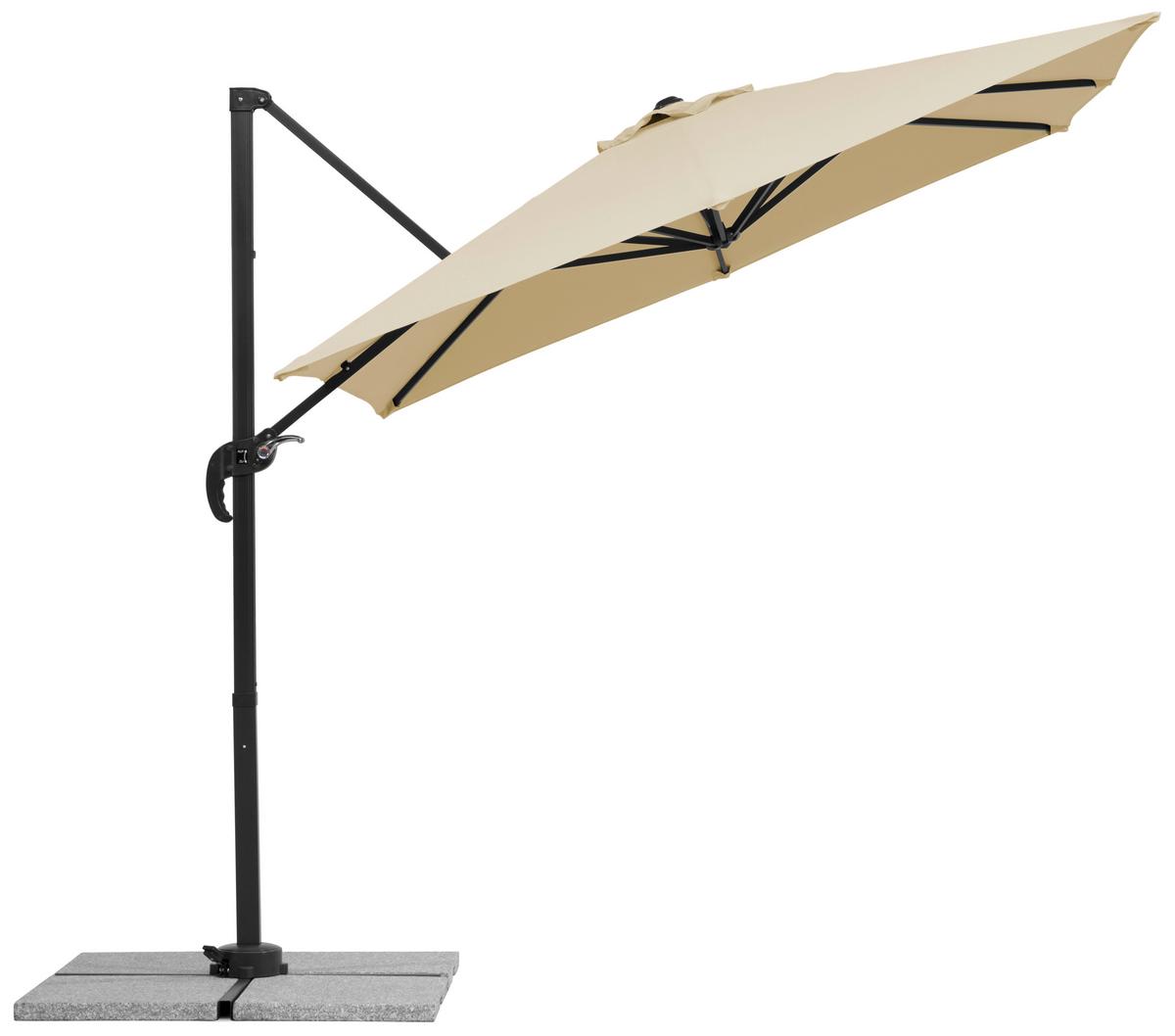 Ampelschirm Rhodos Junior ca.300x239x230cm Naturfarben - Anthrazit/Naturfarben, Basics, Textil/Metall (300/239/230cm) - Schneider