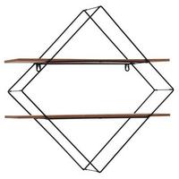 Stenski Regal Rom 2, Črna, Naravne Barve - črna/barve pinije, Moderno, kovina/leseni material (60/60/15cm) - Mömax