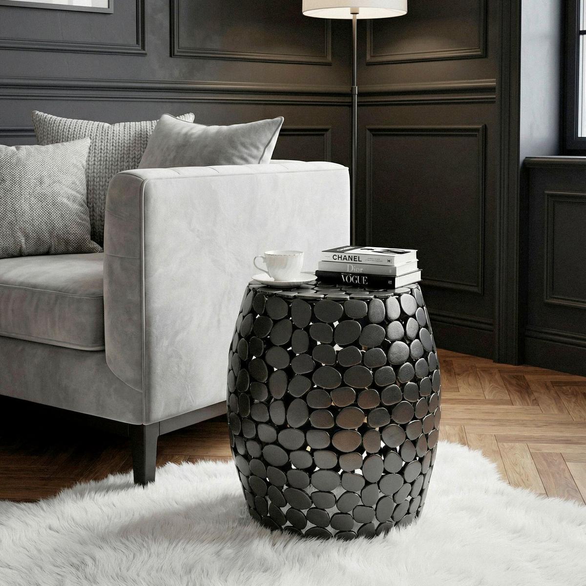 BEISTELLTISCH WL7.367 - Schwarz, Design, Metall (40/46/40cm) - Livetastic