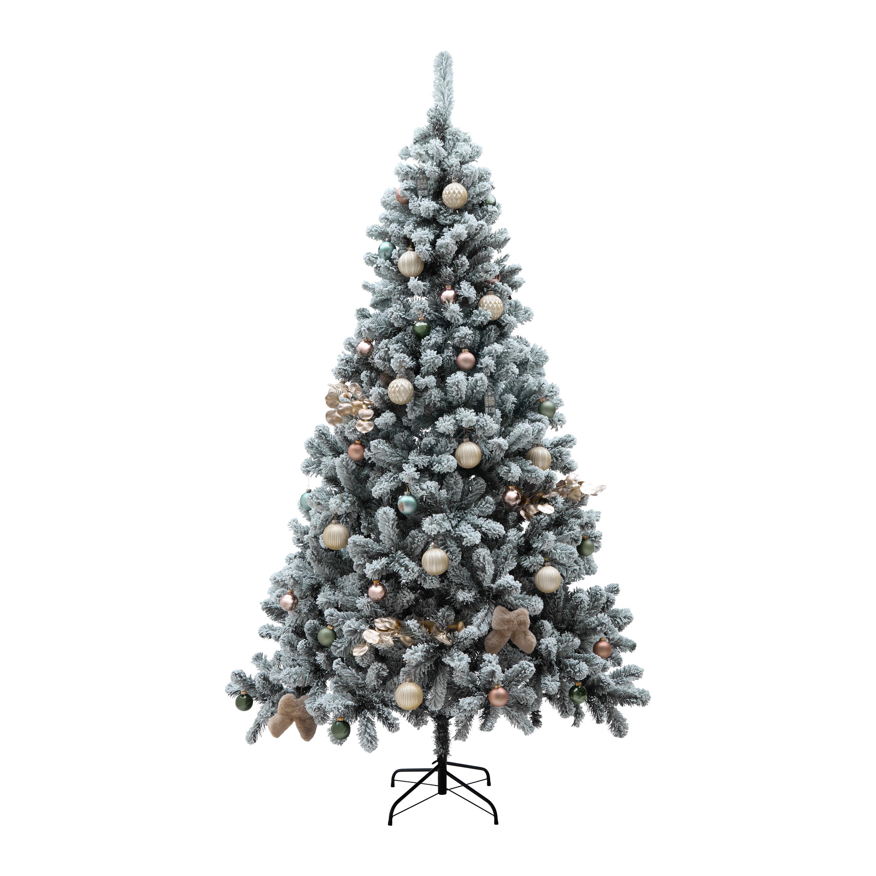 Weihnachtsbaum Snowy 2 Grün/Weiß ca. 240cm - Weiß/Grün, KONVENTIONELL, Kunststoff/Metall (147/240cm) - Mömax
