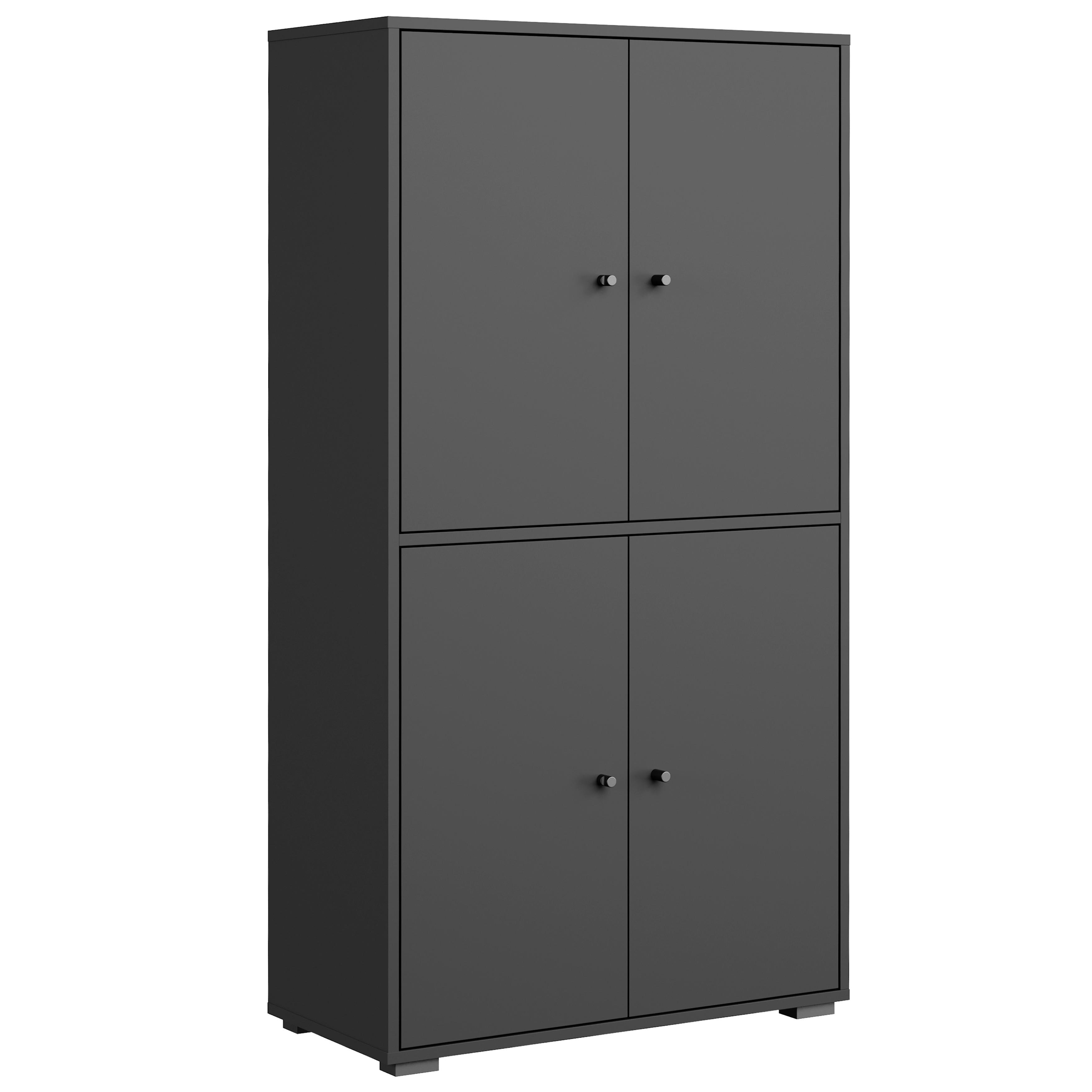 Dulap Pentru Pantofi Dino - negru, Basics, material pe bază de lemn (70/131/33cm) - P & B