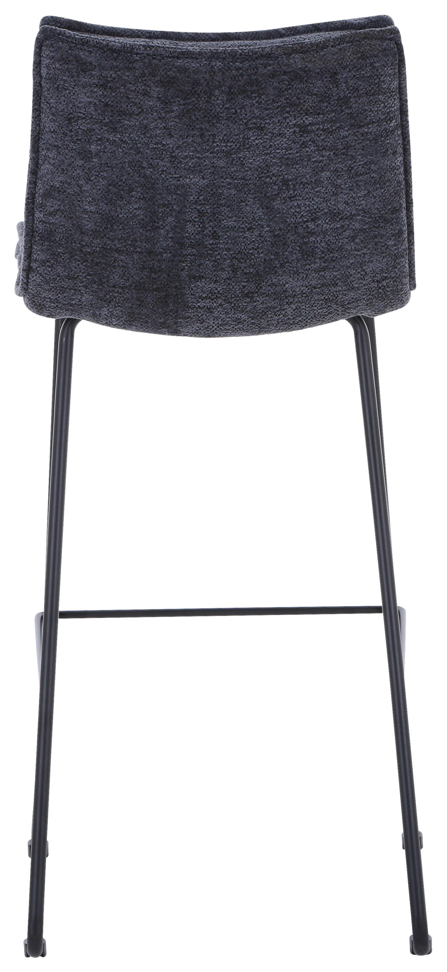 TABOURET DE BAR KARLO - noir/gris foncé, MODERN, métal/textile (44/97/52,5cm) - Mömax