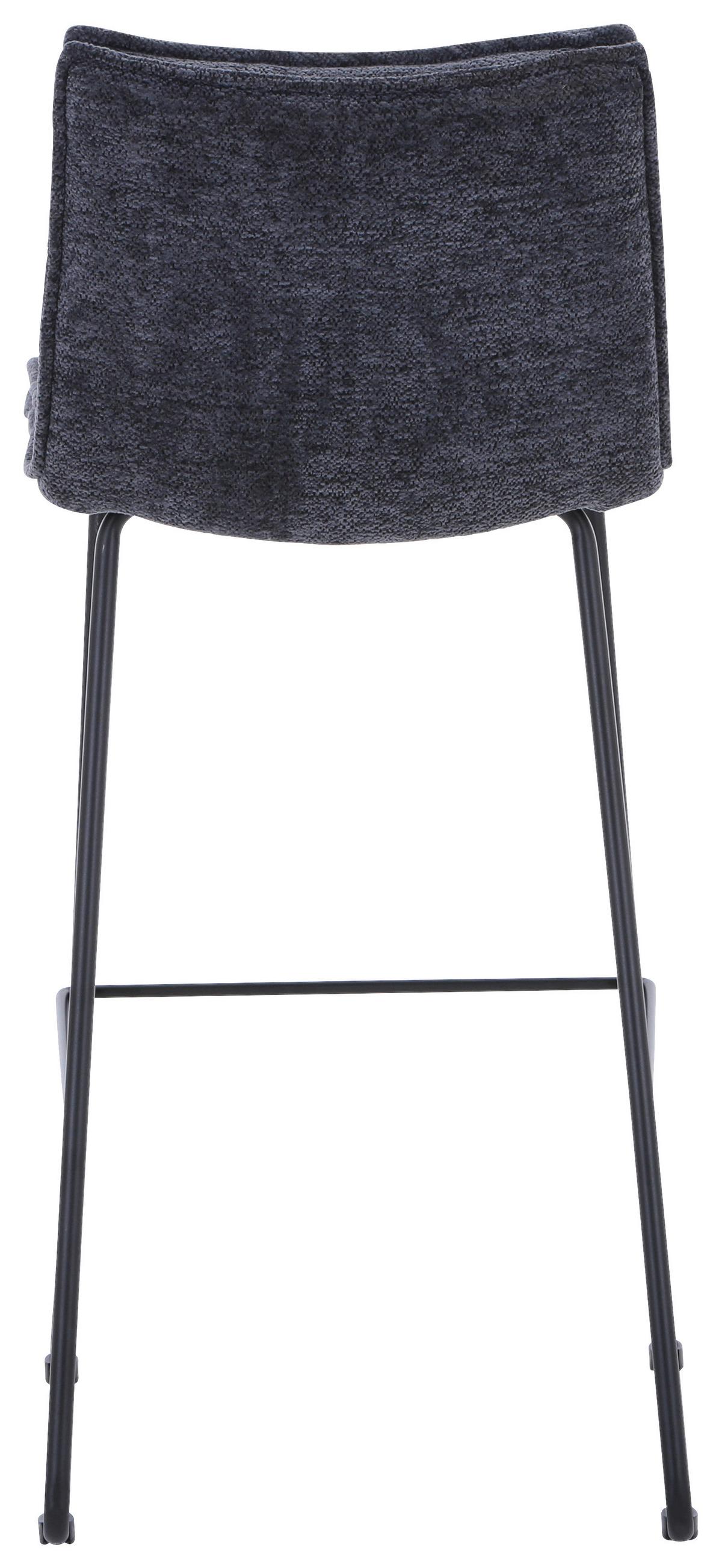Barhocker in Schwarz/Dunkelgrau - Dunkelgrau/Schwarz, Modern, Textil/Metall (44/97/52,5cm) - Mömax