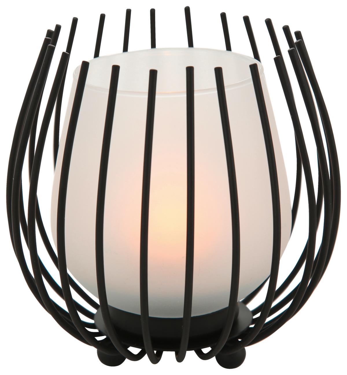 ŚWIECZNIK TEALIGHT - ZESTAW 1018022 - 2-TLG - czarny, Design, metal/szkło (12/12cm) - Boltze Home