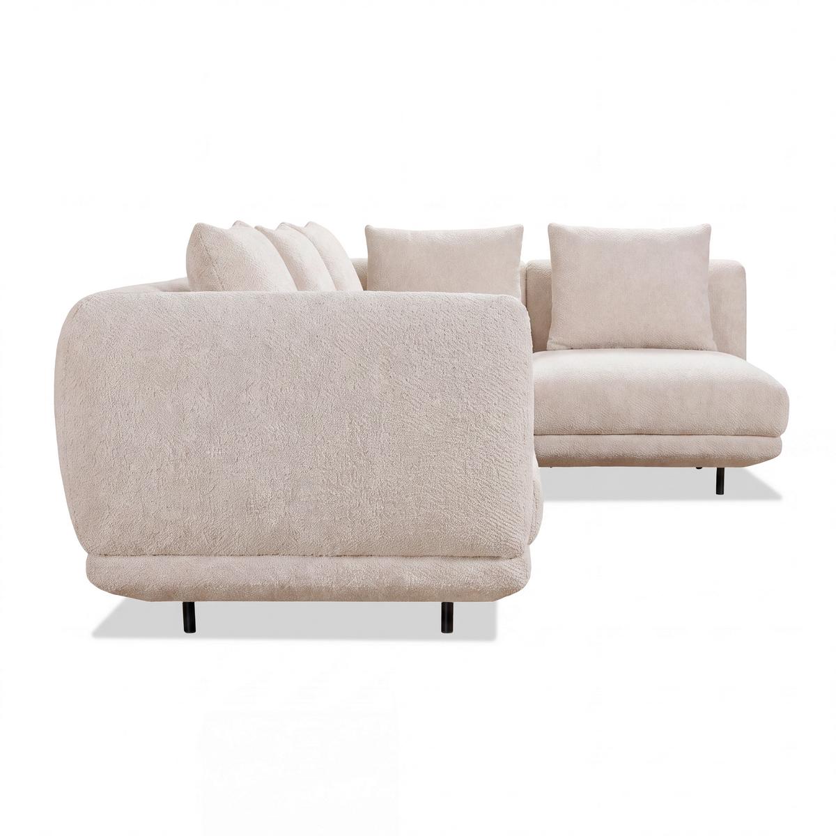 Wohnlandschaft Celina Webstoff Hellgrau - Hellgrau/Schwarz, MODERN, Holz/Textil (278/180cm) - Bessagi Home