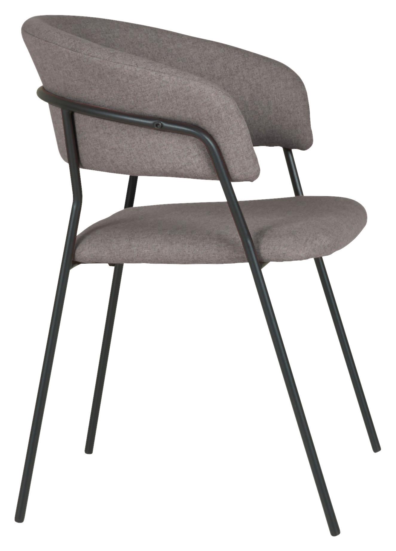 STOL MED ARMSTÖD ALICE -TOP- - mörkgrå/svart, Modern, metall/trä (53/80/59cm) - Mömax